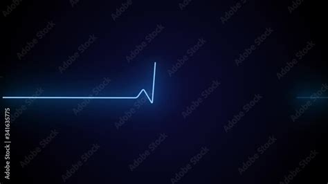 Neon Heartbeat On Black Isolated Background K Seamless Loop Animation