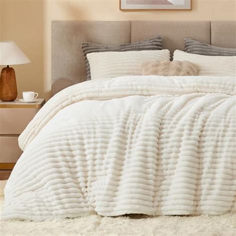 Bedsure Fluffy Comforter Set Queen Super Soft Faux Fur