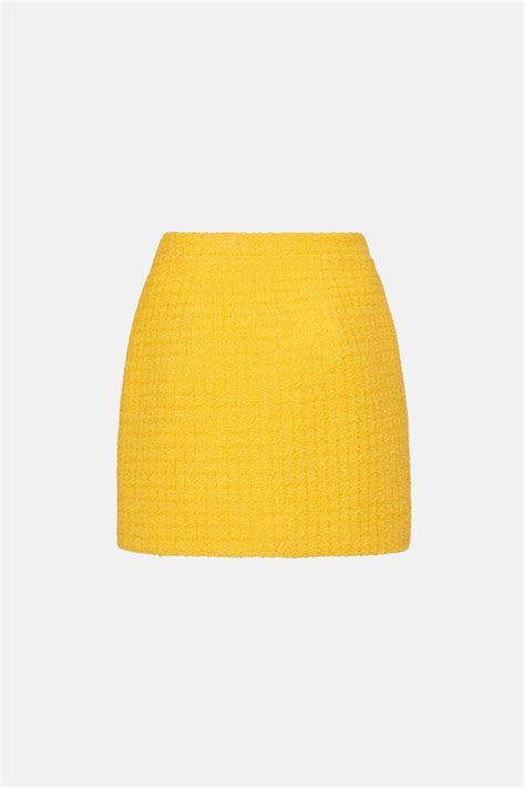 Alessandra Rich Checked Tweed Boucle Mini Skirt Reversible