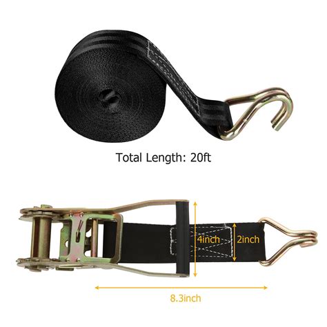 Snapklik 2 Pack 2 Inch Ratchet Straps Heavy Duty 20ft Tie Down