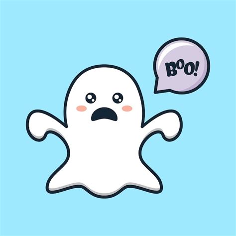 Premium Vector Cute White Ghost For Halloween