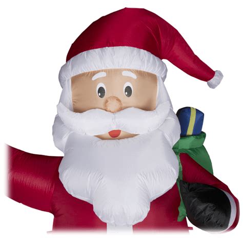 Morningsave Glitzhome 12ft Lighted Inflatable Santa Decor