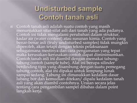 Laboratorium Uji Tanah Pengambilan Contoh Tanah Ppt