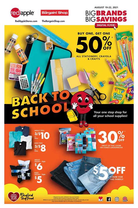 The Bargain Shop Red Apple Stores Flyer August To