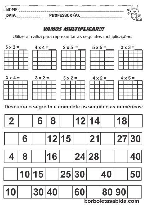 Atividades de multiplicação 3 ano