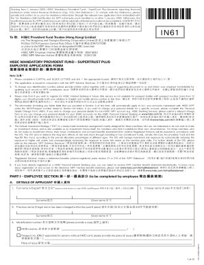 Fillable Online Forms Hsbc Hkcontentdamhsbc Mandatory Provident