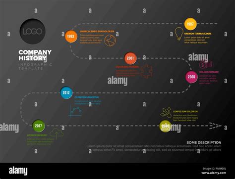 Vector Infographic Timeline Report Template With Icons And Simple