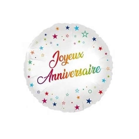 Ballon Aluminium Joyeux Anniversaire Cm Multicolore Holographique