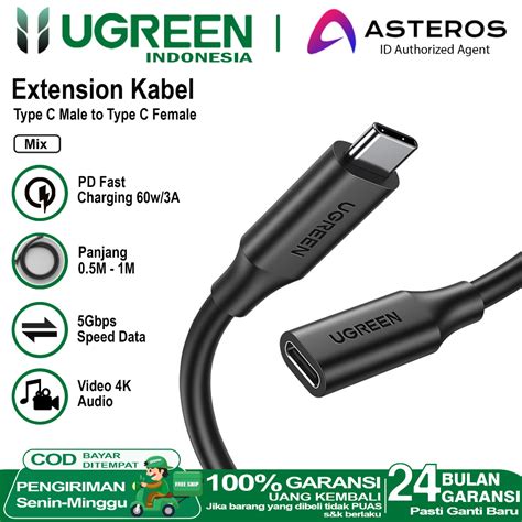 Jual UGREEN Kabel Extension Type C Male To Type C Female Speed Up To ...