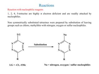 Synthesis And Reaction Of Six Membered Heterocycle Tetrazine Ppt