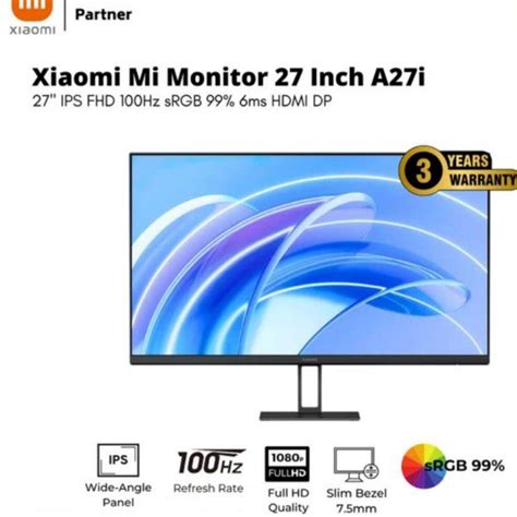 Xiaomi Mi Monitor 27 Inch A27i IPS 100Hz Full HD Lazada Indonesia