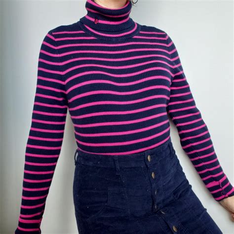 Pink And Blue Striped Turtleneck From Ralph Lauren Depop