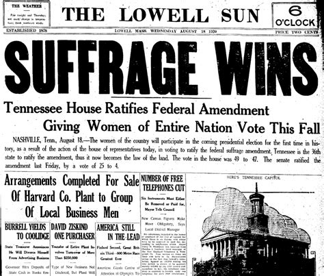 Suffrage Wins Headline Better Days Curriculum