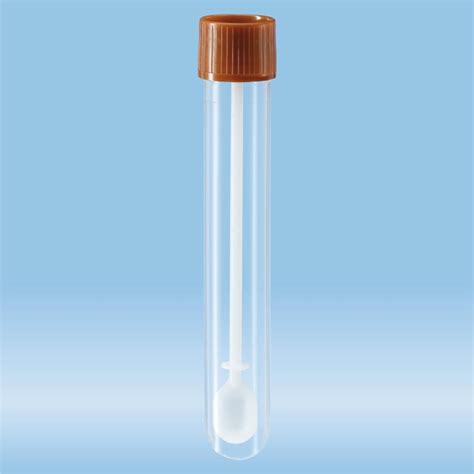 Faeces tube with spoon screw cap LxØ 101 x 16 5 mm transparent