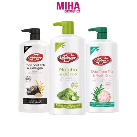 Sữa Tắm Lifebuoy Detox Matcha Khổ Qua Tràm Trà Muối Hồng Than