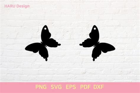 Butterfly Earring Small Graphic By Harudesign · Creative Fabrica