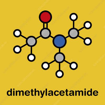 Dimethylacetamide chemical solvent molecule - Stock Image - C045/7451 ...