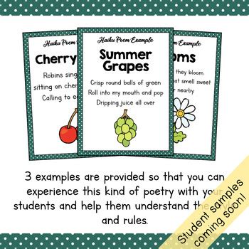 Haiku Poetry Anchor Charts Examples And Templates Writing Poems