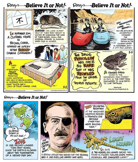 Old Comics world: Ripley's Believe it or Not (2015) Daily Comics Strips