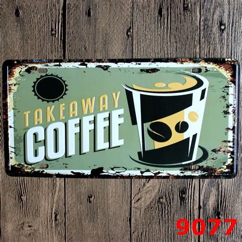 30x15cm Take Coffee Vintage Home Decor Tin Sign For Coffee Store Wall