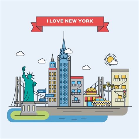 Ilustración Plana De Nueva York Descargar Vectores Gratis