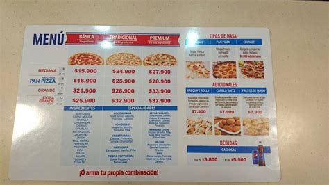 Carta Del Restaurante Domino S Pizza Bogot Cl