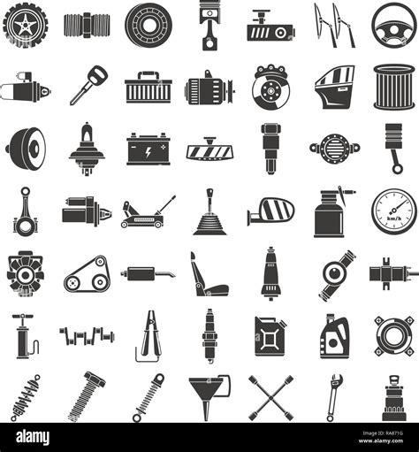 Motor Car Part Icon Set Simple Set Of Motor Car Part Vector Icons For