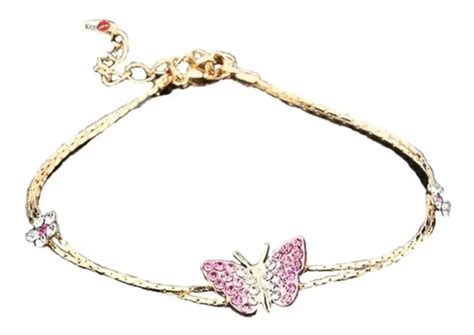 Pulsera Krasha Mariposa De Oro Laminado Para Dama Plfbir Meses Sin