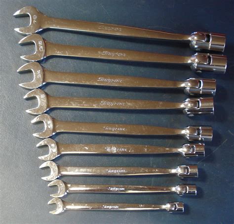 Snap On Combination Flex Head Open End Point Pc Wrench Set