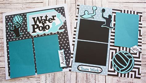 Pick Your Colors Custom Made Water Polo Scrapbook Page Set Premade