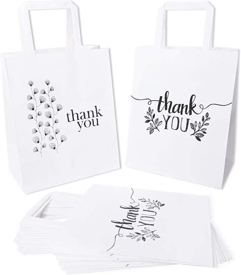 Amazon Thank You Paper Bags Bulk With Flat Handles Pack Of