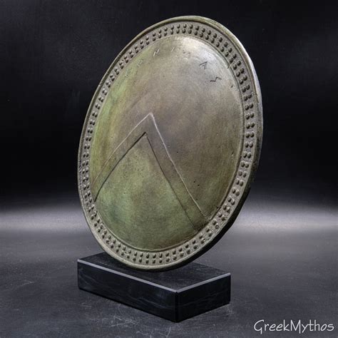 King Leonidas Shield With Greek Letter L Spartan Large Bronze Shield