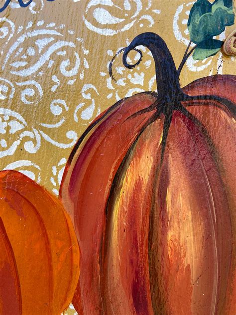 Pumpkin Slate Plaque Fall Sign Porch Decor Painted Slate Fall Decor Slate Welcome Sign