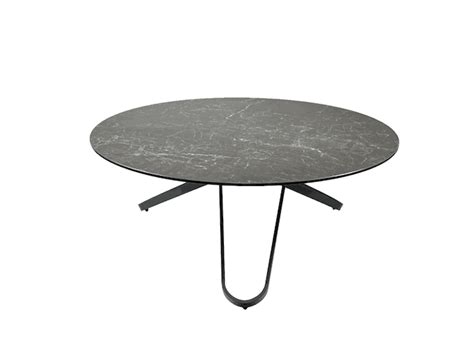 Table Basse Ronde En Céramique Marbrée Anthracite Lombardie Tables