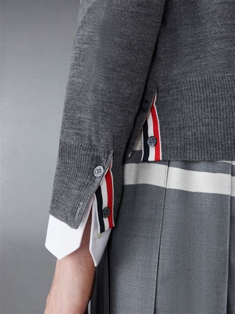 Wool Bar Relaxed V Neck Cardigan Thom Browne