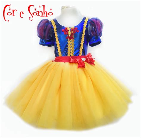 Vestido Princesa Branca De Neve Tutu Elo Produtos Especiais