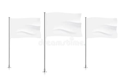 Plantilla De La Bandera Blanca Que Agita Ilustraci N Del Vector