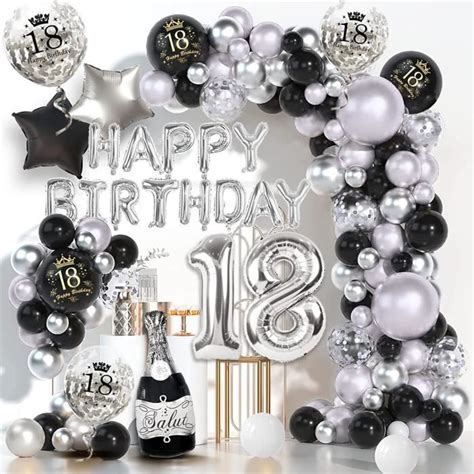 Decoration Anniversaire 18 Ans Deco Anniversaire 18 Ans Noir Argent 18