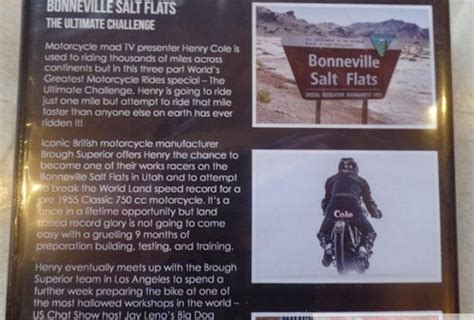 World's Greatest Motorcycle Rides, Bonneville Salt Flats DVD/Henry Cole | BRITISH Only Austria ...