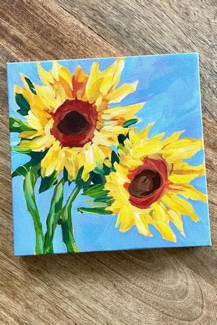 How To Paint Sunflowers Step By Step With Acrylic Paint Easy Flower