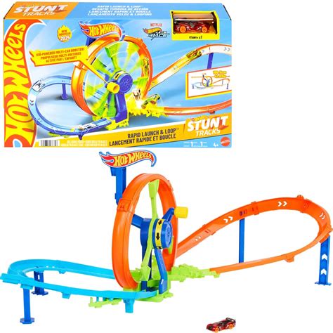HOT WHEELS STUNT TRACKS ZESTAW Wyścigowa Turbo Pętla JBX65 0194735266357 Cena Opinie