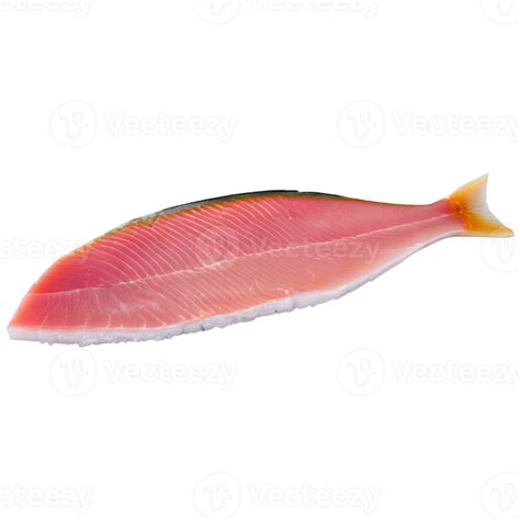 Raw Yellowtail Fillet Pinkish White Color Delicate Flavor Captured With