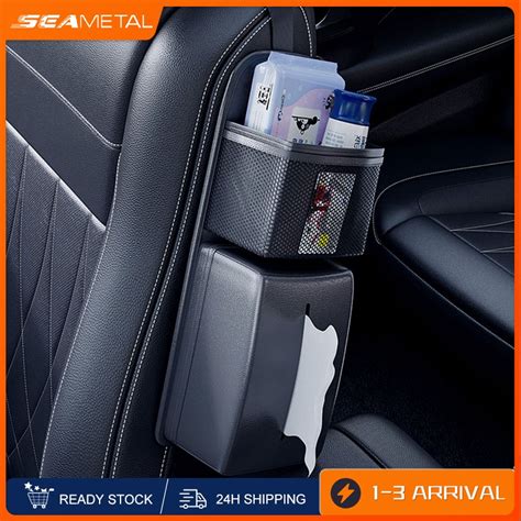 Seametal Car Seat Storage Car Tissue Box Holder Cover Hanging Storage