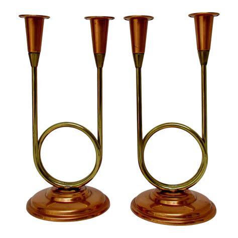 Coppercraft Guild Candle Holders A Pair Chairish