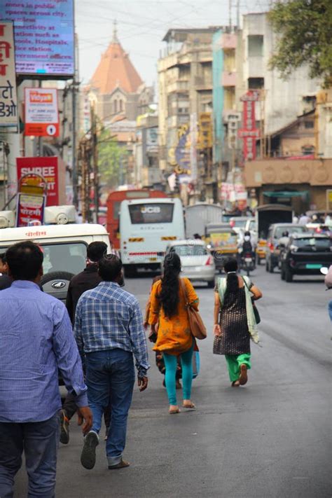 Walking On A Busy Street With Many Cars And Signs Editorial Image Image Of India Market