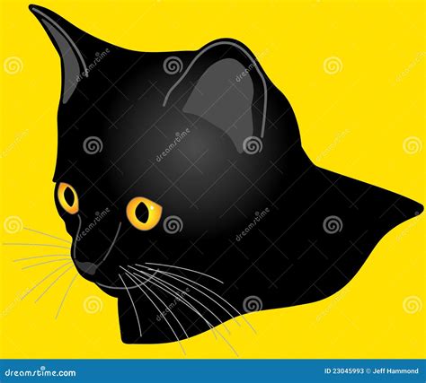 Black Cat With Golden Eyes Stock Illustration Illustration Of Graphic 23045993