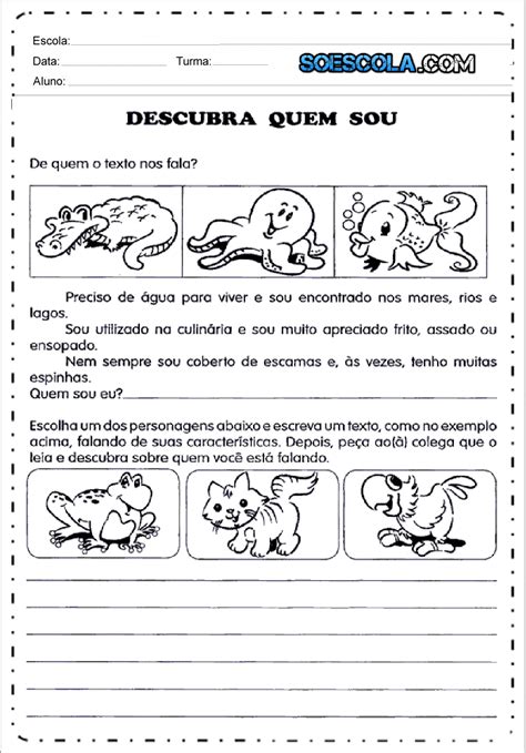 10 Atividades de produção de texto 2 ano Para imprimir