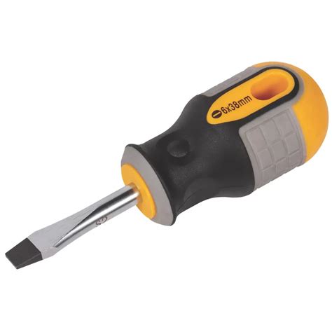 Roughneck Stubby Screwdriver Slotted 6 0mm X 38mm Screwfix