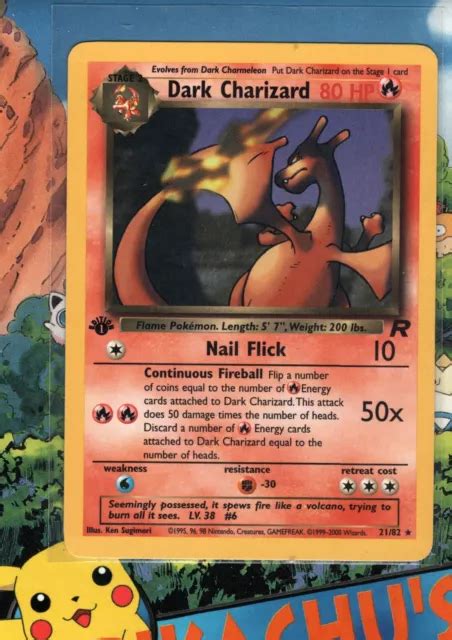 POKÉMON TCG DARK Dark Charizard 21 82 Team Rocket 1st Edition Non Holo