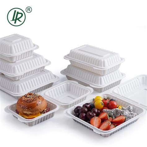 Biodegradable Food Grade Clamshell Pp Hinged Disposable Meal Prep Luncn